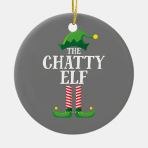 Chatty Elf Matching Family Group Christmas Party Ceramic Tree Decoration