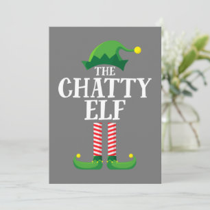 Chatty Elf Matching Family Group Christmas Party Invitation