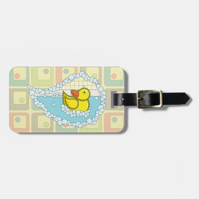 Chaucer the Rubber Duck Luggage Tag (Front Horizontal)