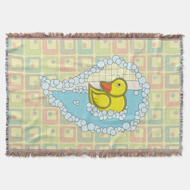 Chaucer the Rubber Duck Throw Blanket (Front)