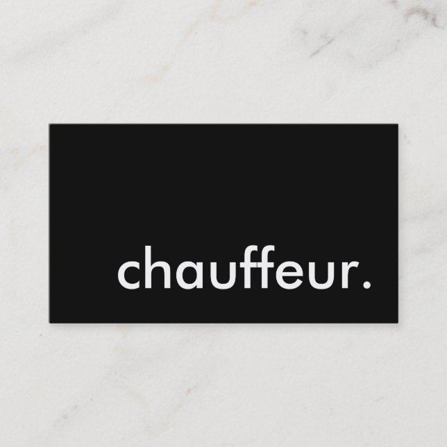 chauffeur. business card (Front)