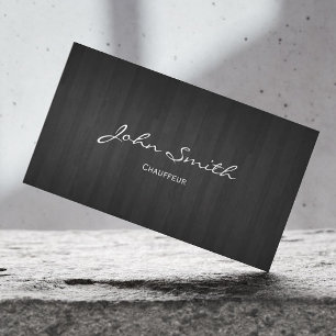 Chauffeur Driver Elegant Dark Wood Business Card
