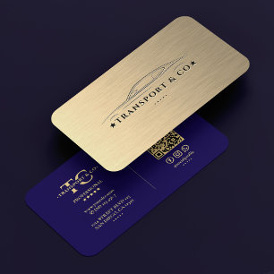 Chauffeur Driver Transport Car Rent Dark Blue Business Card
