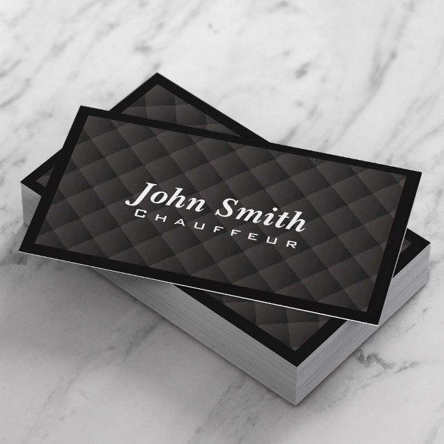 Chauffeur Elegant Dark Diamond Quilt Business Card (Creator Uploaded)