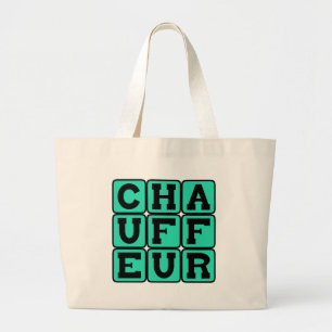 Chauffeur, Limo Driver Large Tote Bag