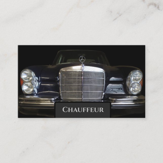 Chauffeur noble Mercedes Benz oldtimer driver Business Card (Front)
