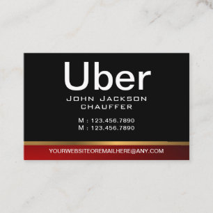 Chauffeur Taxi Driver Professional Black QR code Business Card