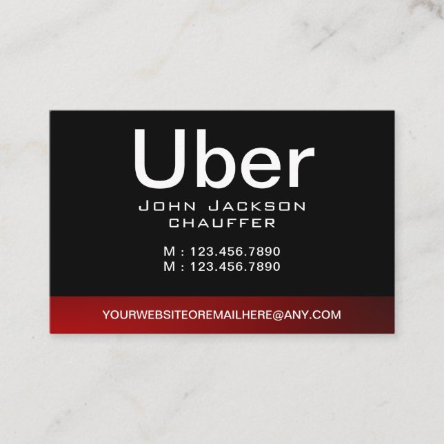 Chauffeur Taxi Driver Professional Black QR code Business Card (Front)