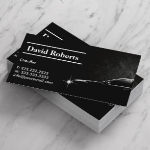 Chauffeur Taxi Driver Professional Dark Business Card