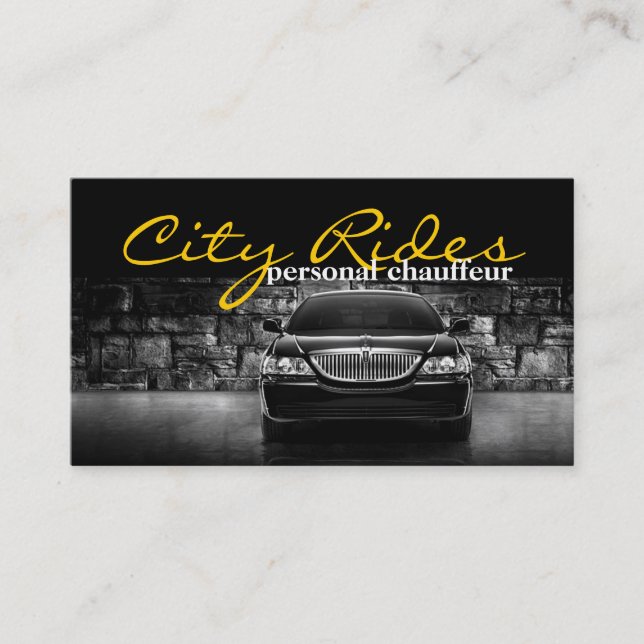 Chauffeur Town Car Driver Transportation Business Business Card (Front)