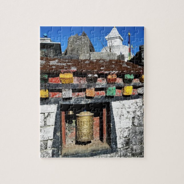 Chaurikharka village, Everest Trek & Stupa /Nepal Jigsaw Puzzle (Vertical)