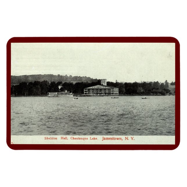 Chautauqua Lake, Jamestown NY 1909 Vintage Postcar Magnet (Horizontal)