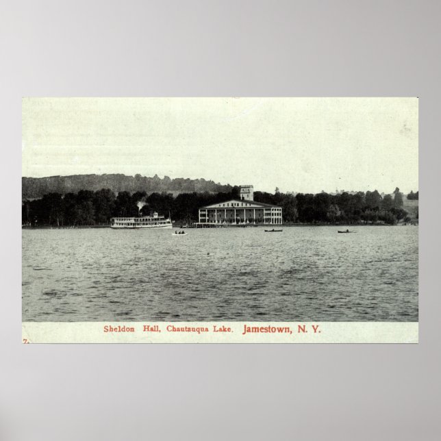 Chautauqua Lake, Jamestown NY 1909 Vintage Poster (Front)