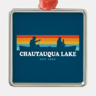Chautauqua Lake New York Canoe Metal Tree Decoration