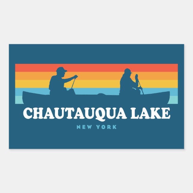 Chautauqua Lake New York Canoe Rectangular Sticker (Front)
