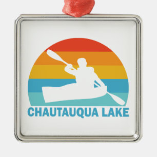 Chautauqua Lake New York Kayak Metal Tree Decoration