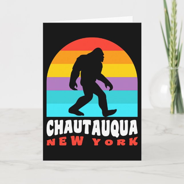 Chautauqua Lake New York Ny Retro T Shirt  Card (Front)