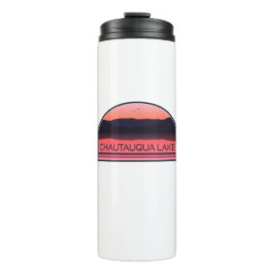 Chautauqua Lake New York Red Sunrise Thermal Tumbler