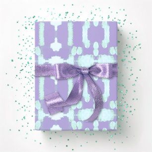 Chavanel Brushstroke Ikat in Purple and Teal Wrapping Paper