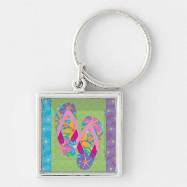Chaveiro "Chinelas florais" Key Ring (Front)