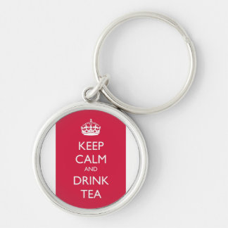 Chaveiro keep calm and drink tea rose key ring