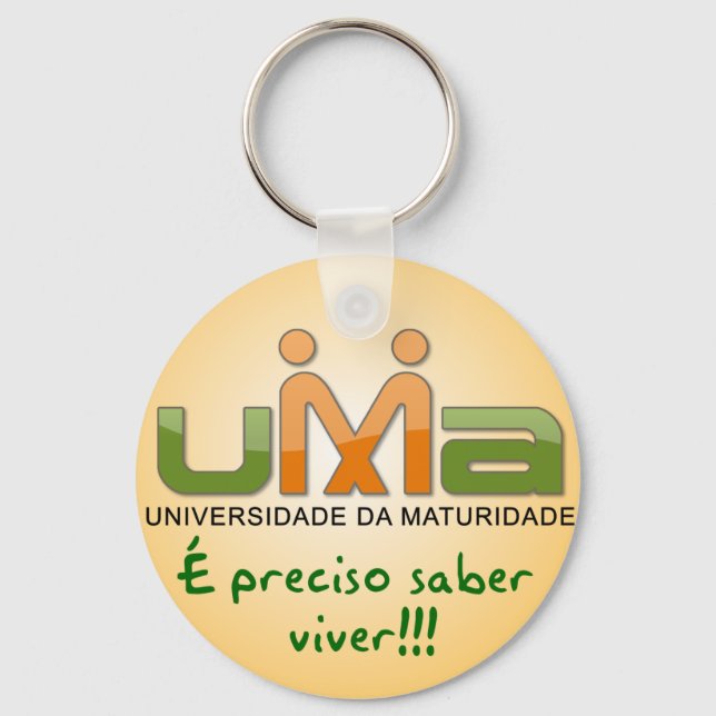 Chaveiro UMA É preciso sabre viver Amarelo Key Ring (Front)