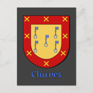 Chaves Family Heraldic Shield Postcard