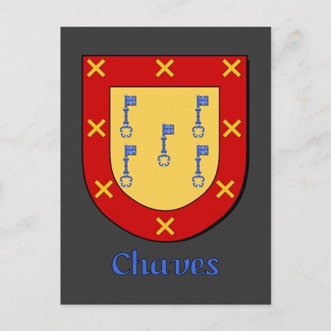 Chaves Family Heraldic Shield Postcard (Front)