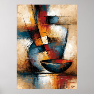 Chawan and Tsubo Abstract Bowl and Vessel Wall Art
