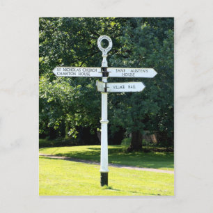 Chawton Signpost Hampshire Postcard
