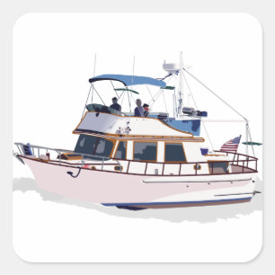 CHB DIESEL TRAWLER SQUARE STICKER
