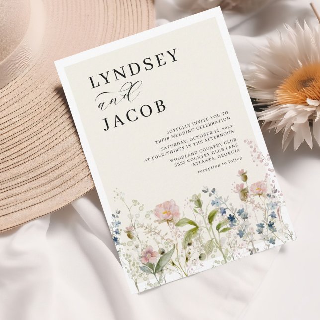 Chc Watercolor Wildflower Floral Wedding Invitation (Creator Uploaded)