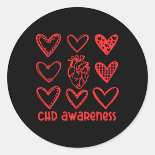 Chd Awareness Anatomical Heart Disease Awareness W Classic Round Sticker
