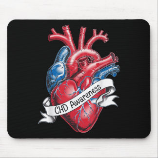Chd Awareness Anatomical Heart Ribbon Design Mouse Mat