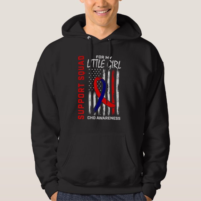 CHD Awareness Daughter Little Girl Heart Disease F Hoodie (Front)