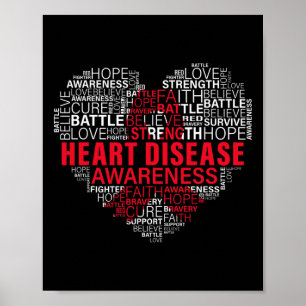 Chd Awareness Heart Disease Fighting Hope Support Poster