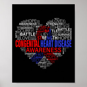 Chd Awareness Heart Disease Fighting Hope Support Poster