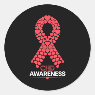 Chd Awareness Heart Disease Mom Warrior Support Su Classic Round Sticker