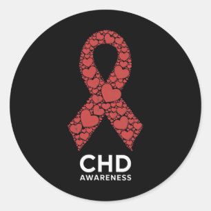 Chd Awareness Heart Disease Mum Warrior Support Su Classic Round Sticker