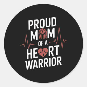Chd Awareness Heart Disease Warrior Proud Warrior Classic Round Sticker
