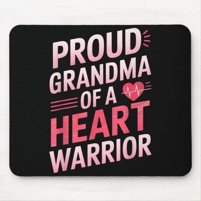 Chd Awareness Heart Disease Warrior Proud Warrior  Mouse Mat (Front)