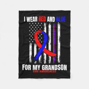 Chd Awareness Products Grandson Heart Disease Amer Fleece Blanket