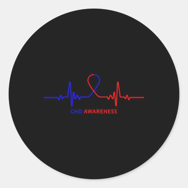 Chd Awareness Shirts - Congenital Heart Disease Ch Classic Round Sticker (Front)