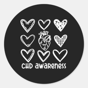 Chd Awareness Warrior-heart Disease Month Awarenes Classic Round Sticker