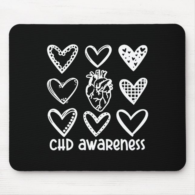 Chd Awareness Warrior-heart Disease Month Awarenes Mouse Mat (Front)