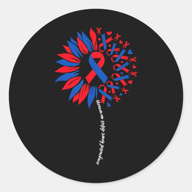 Chd Congenital Heart Defect Awareness Month For Ki Classic Round Sticker (Front)