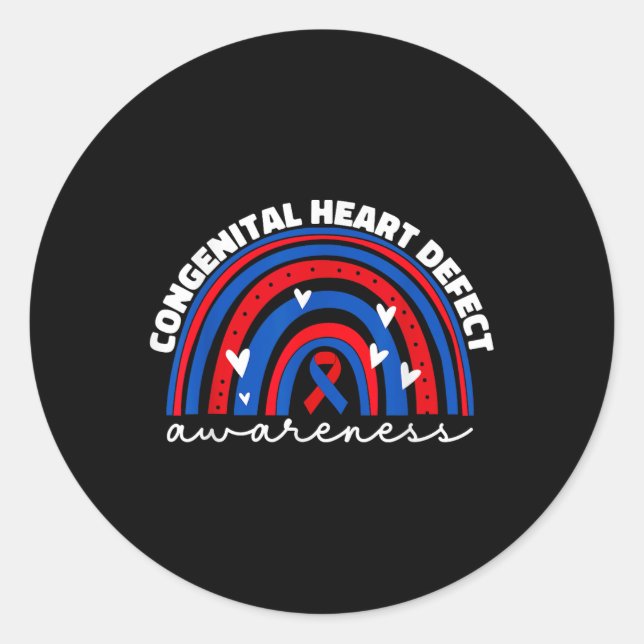 Chd Congenital Heart Defect Awareness Month For Ki Classic Round Sticker (Front)