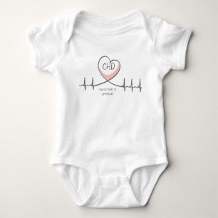CHD EKG Heart Warrior Baby Jersey Bodysuit
