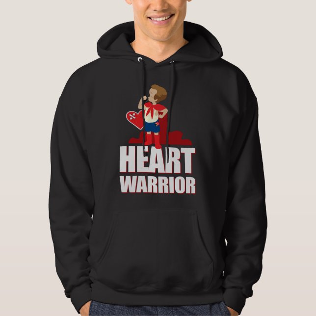 CHD Heart Confidence Caped Boy Hero Warrior Healed Hoodie (Front)