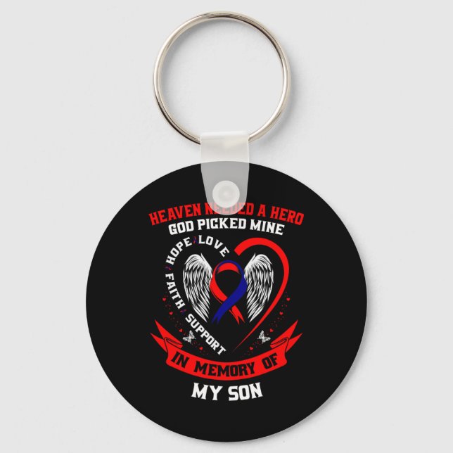 Chd Heart Disease Awareness In Memory Of Son Mum D Key Ring (Front)
